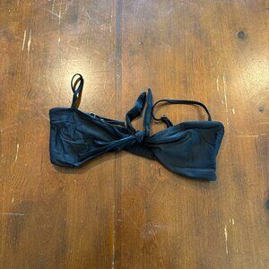 White Fox Swim Black Bandeau Bikini Top Size Small Minimal Strap Sexy